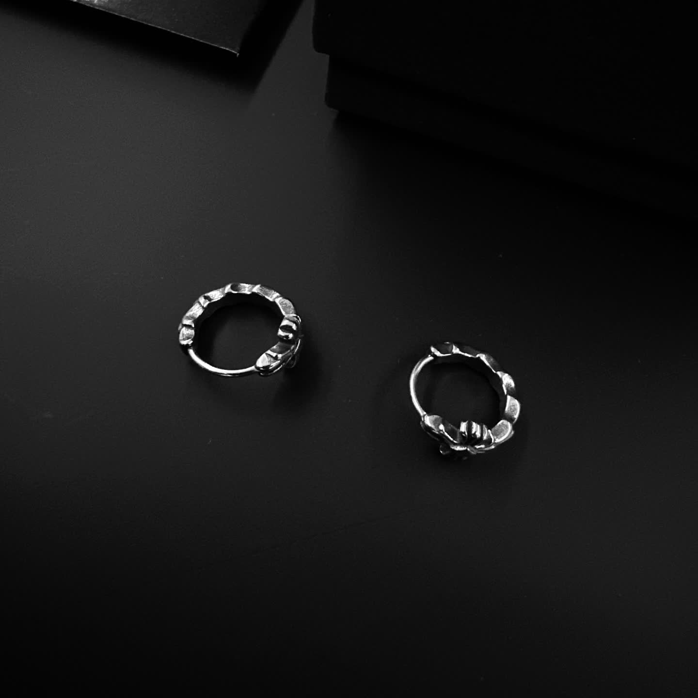 Chrome Hearts Silver Hoop Earrings